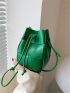 Mini Braided Drawstring Design Bucket Bag