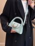 Metal Decor Baguette Bag