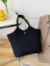 Large Capacity Double Handle Quilted Shoulder Tote Bag For Female
