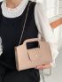 Crocodile Embossed Chain Square Bag