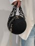 Mini Geometric Embossed Chain Circle Bag