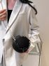 Mini Geometric Embossed Chain Circle Bag
