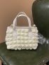 Contrast Binding Ruched Bag