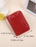 Neon Red Geometric Embossed Card Holder