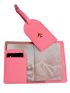 Metallic Airplane Pattern Passport Case With Luggage Tag