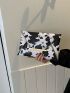 Cow Pattern Metal Decor Flap Envelope Bag