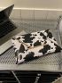 Cow Pattern Metal Decor Flap Envelope Bag