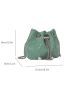 Mini Rhinestone Decor Drawstring Design Chain Bucket Bag