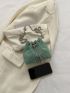 Mini Rhinestone Decor Drawstring Design Chain Bucket Bag