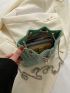 Mini Rhinestone Decor Drawstring Design Chain Bucket Bag