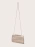 Rhinestone Decor Chain Box Bag