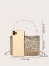 Mini Rhinestone Decor Chain Box Bag