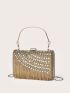 Mini Rhinestone Decor Chain Box Bag