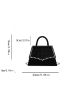 Rhinestone Decor Top Handle Flap Square Bag