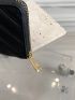 Quilted Detail Long Wallet