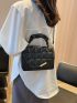 Quilted Pattern Metal Decor Square Bag