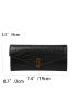 Crocodile Embossed Metal Decor Long Wallet