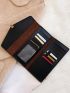 Crocodile Embossed Metal Decor Long Wallet