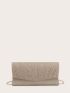 Glitter Decor Flap Evening Bag