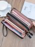 Geometric Embossed Letter Graphic Long Wallet