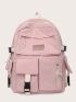 Large Capacity Canvas Black Backpack Light Simple Travel Bag Canvas Backpack Student School Bag Canvas Student Zipper Backpack