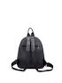 Letter Graphic Classic Backpack Casual Small Bookbag With Adjustable Strap For Work & Travel
