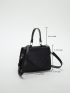 Crocodile Embossed Square Bag Mini Flap Elegant For Office Work