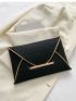 Crocodile Embossed Metal Decor Flap Envelope Bag