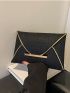 Crocodile Embossed Metal Decor Flap Envelope Bag