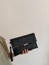 Sequin Metal Decor Flap Envelope Bag