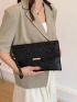 Sequin Metal Decor Flap Envelope Bag