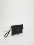 Sequin Metal Decor Flap Envelope Bag