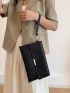 Sequin Metal Decor Flap Envelope Bag