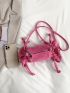 Neon Pink Drawstring Detail Novelty Bag