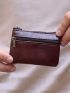 Genuine Leather Vintage Men's Coin Purse Zipper Coin Wallet Retro Key Holder Small Money Bag