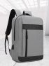 Men Two Tone Charging Port Design Laptop Backpack