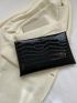 Crocodile Embossed Metal Decor Flap Envelope Bag