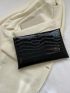 Crocodile Embossed Metal Decor Envelope Bag