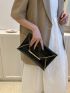 Crocodile Embossed Metal Decor Flap Envelope Bag