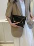Crocodile Embossed Metal Decor Flap Envelope Bag