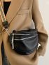 Minimalist Zipper Saddle Bag