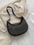 Studded Decor Hobo Bag