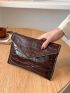 Crocodile Embossed Envelope Bag