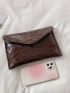 Crocodile Embossed Envelope Bag