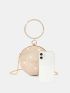 Mini Rhinestone Decor Circle Bag