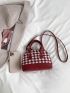 Houndstooth Pattern Dome Bag