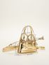 Mini Metallic Drawstring Design Bucket Bag