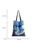 Women's Graphic Printing Graphic Canvas Bag, Lightweight Shoulder Bag, Versatile Shopper Bag