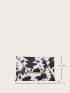 Cow Pattern Metal Decor Flap Square Bag