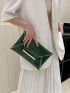 Crocodile Embossed Metal Decor Flap Envelope Bag